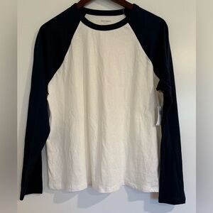 Old Navy Two-Tone Raglan Long-Sleeve Tee - White and Blue